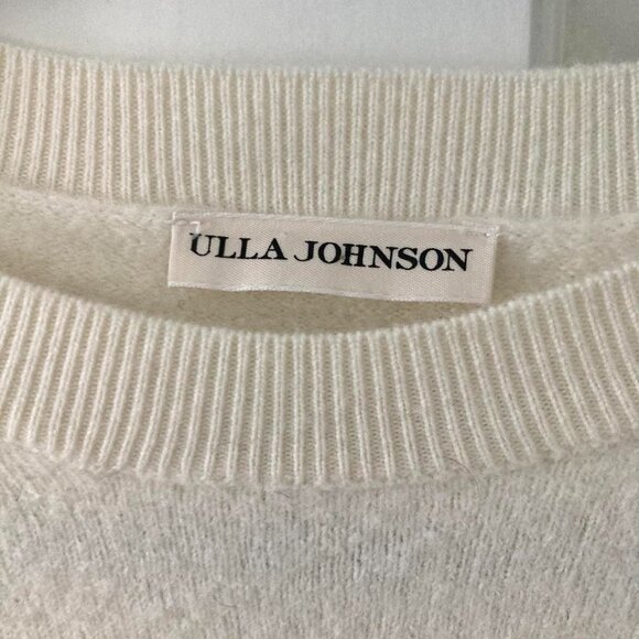 Ulla Johnson Soft Wool Cream Midi Dress with Balloon Sleeves - Picture 6 of 9